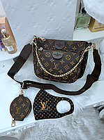 Сумочка женская Louis Vuitton Multi Pochette 3в1 Клатч Сумка маленькая Луи Витон Кросс-боди