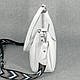 Жіноча шкіряна сумочка кроссбоди 59 біла, фото 3