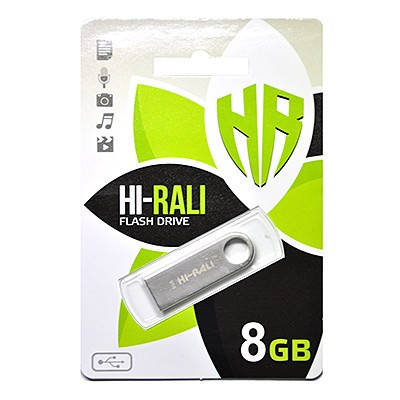 USB-накопичувач флешка на 8Gb Hi-Rali Shuttle series Silver, фото 1