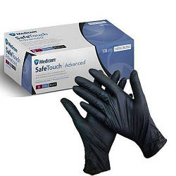 Рукавички нітрілові (чорні) SafeTouch Advanced Black MEDICOM 3,5 г 100шт S