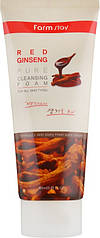 Пінка для вмивання обличчя з екстрактом женьшеню FarmStay Red Ginseng Pure Cleansing Foam 180 мл