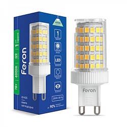 Світлодіодна LED-лампа Feron LB-435 220V G9 7W 4000K прозора в пластиковому корпусі