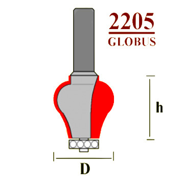 Фреза по дереву ГЛОБУС 2205 D25 кромочна фигурна