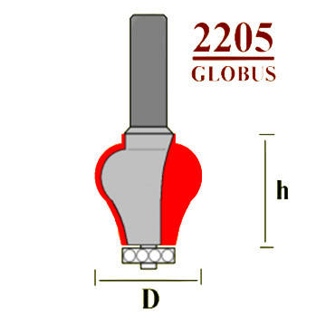 Фреза по дереву ГЛОБУС 2205 D25 кромочна фигурна, фото 2