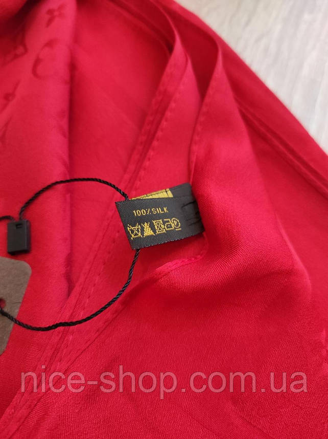 Палантин Louis Vuitton червоний, шовк, фото 3