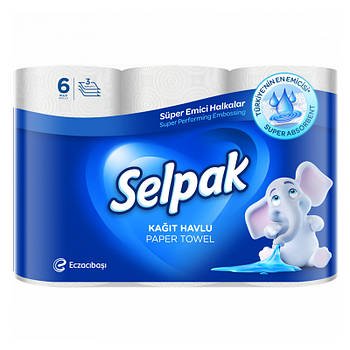Паперовий рушник Selpak 3-х шаровий 6 шт, Туреччина