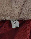 Халат жіночий теплий з капюшоном колір рожевої пудри р. XL-3XL, фото 4