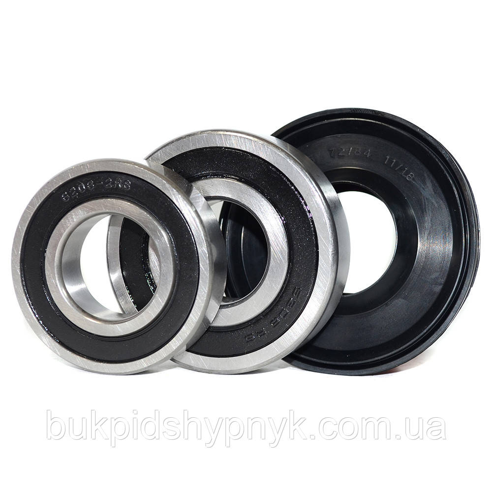 Ремонтний комплект підшипників для пральних машин Bosch, Siemens NT 6206 2RS і 6306 2RS і сальник, фото 1