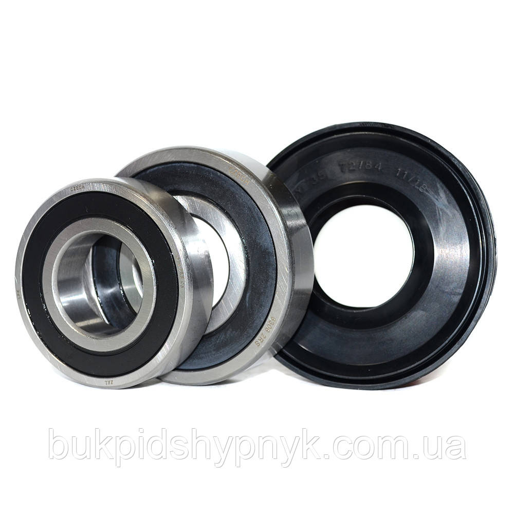 Ремонтний комплект підшипників для пральних машин Bosch, Siemens ZKL 6206 2RS і 6306 2RS і сальник, фото 1