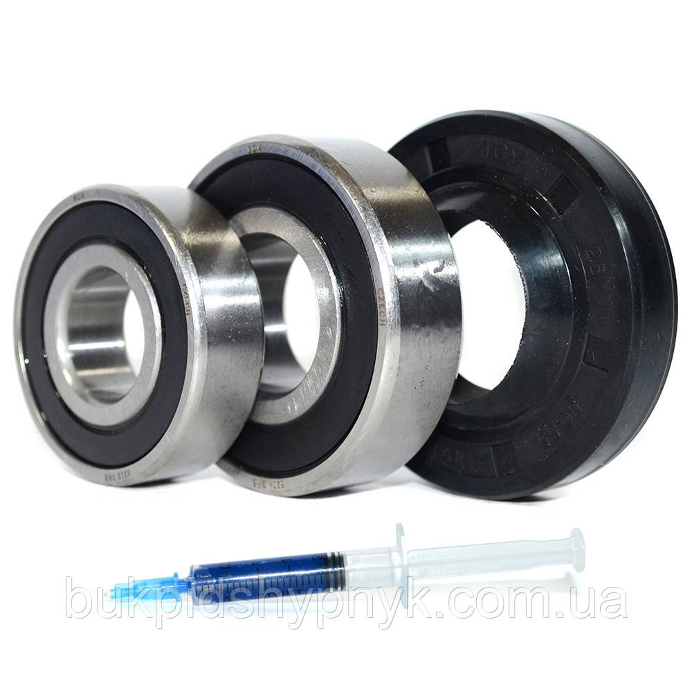 Ремонтний комплект підшипників для пральних машин Samsung (+ порція мастила для сальників) ZKL 6203 2RS і, фото 1