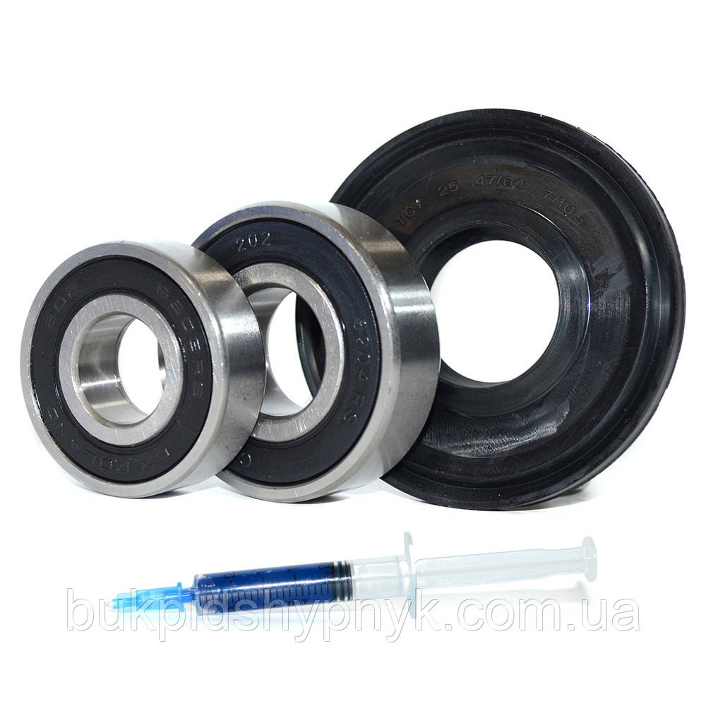 Ремонтний комплект підшипників для пральних машин Indesit і Ariston (+ порція мастила для сальників) CX 6203, фото 1