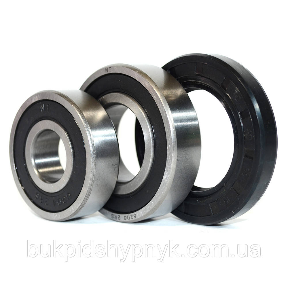 Ремонтний комплект підшипників для пральних машин Whirlpool NT 6304 2RS і 6206 2RS і сальник (40x65x10), фото 1