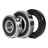 Ремонтний комплект підшипників для пральних машин Whirlpool (+ порція мастила для сальників) ZKL 6304 2RS і, фото 2