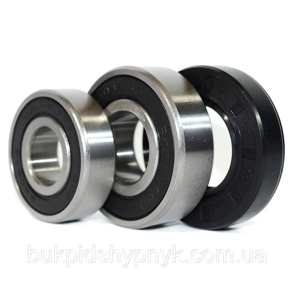 Ремонтний комплект підшипників для пральних машин Indesit і Ariston CX 6203 2RS і 6204 2RS і сальник, фото 1