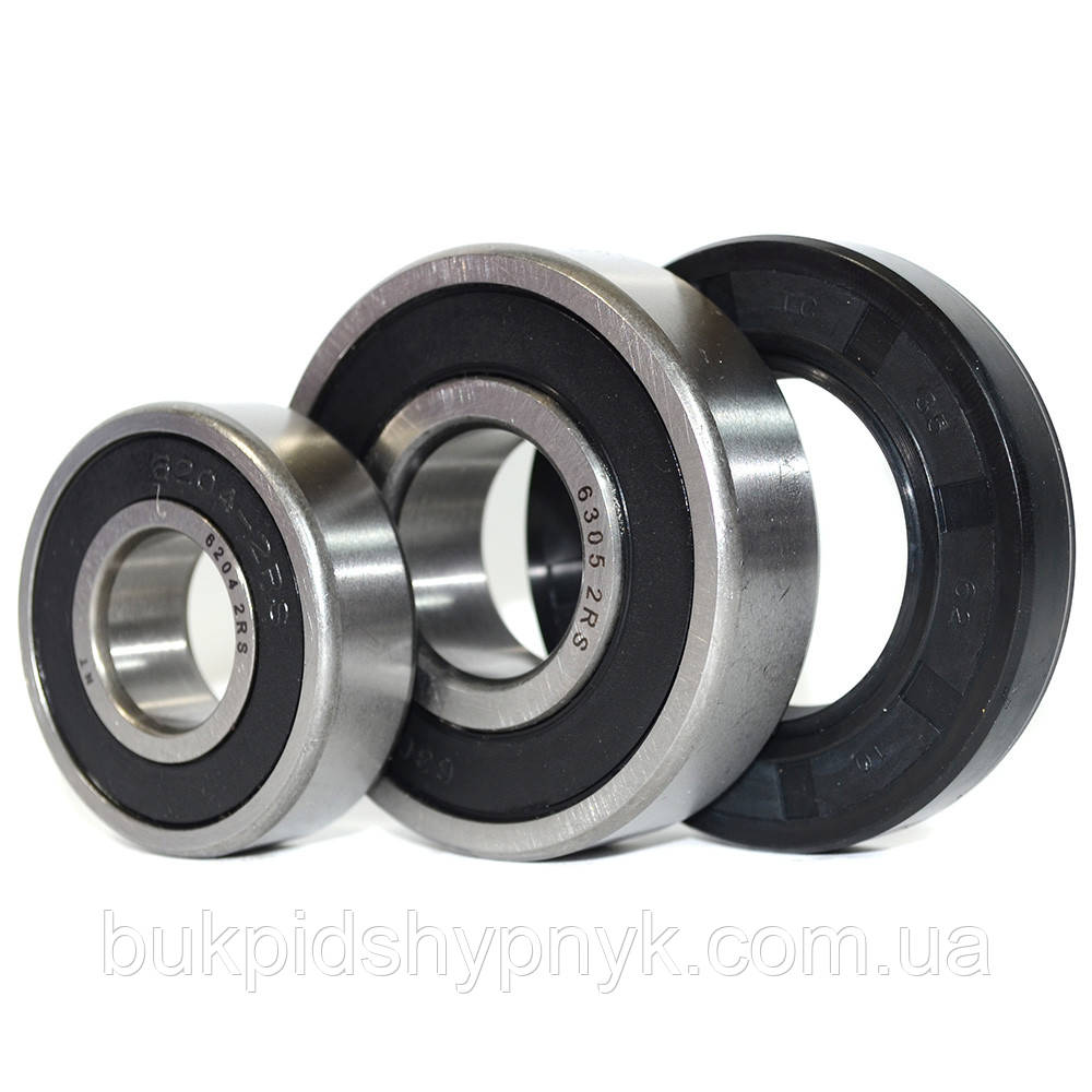 Ремонтний комплект підшипників для пральних машин ARDO NT 6204 2RS і 6305 2RS і сальник (35x62x10), фото 1