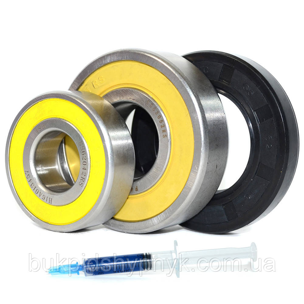 Ремонтний комплект нержавіючих підшипників для пральних машин ARDO (+ порція мастила для сальників) ISB 6204, фото 1