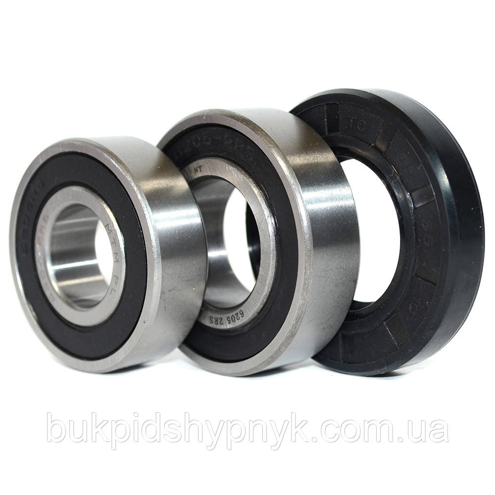 Ремонтний комплект підшипників для пральних машин BEKO і Blomberg NT 6204 2RS і 6205 2RS і сальник, фото 1