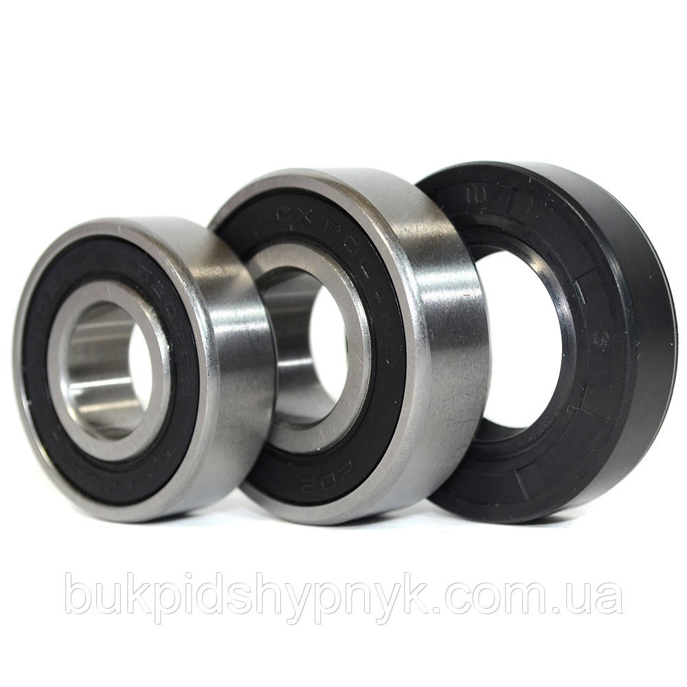 Ремонтний комплект підшипників для пральних машин Indesit і Ariston CX 6202 2RS і 6203 2RS і сальник, фото 1