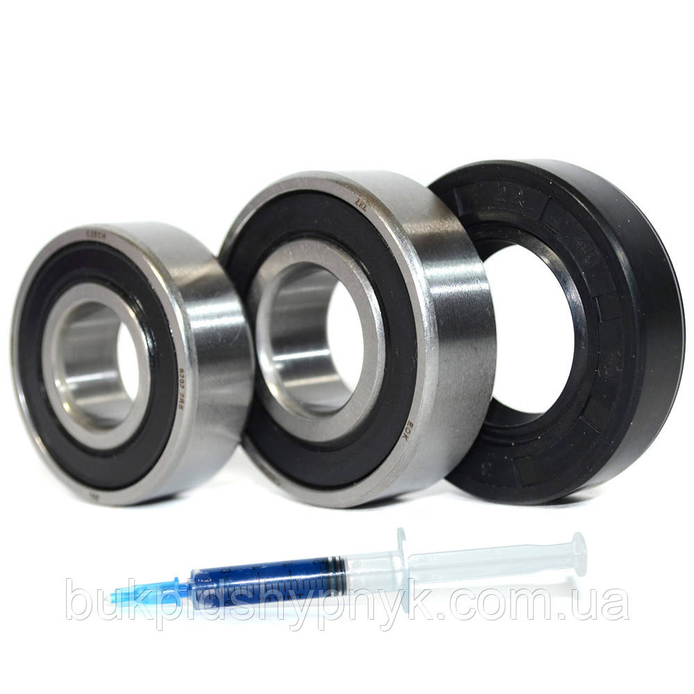 Ремонтний комплект підшипників для пральних машин Indesit і Ariston (+ порція мастила для сальників) ZKL 6202, фото 1