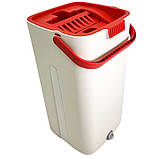 Комплект швабра з відром з автоматичним віджимом Чудо швабра ледарка для прибирання Mop Scratch сіра з червоним, фото 2