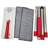 Комплект швабра з відром з автоматичним віджимом Чудо швабра ледарка для прибирання Mop Scratch сіра з червоним, фото 4