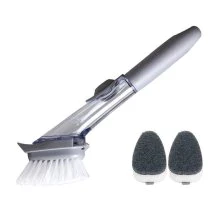 Багатофункціональна щітка для миття посуду з дозатором мила Decontamination Wok Brush