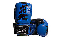 Боксерские перчатки взрослые PowerPlay 3017 16 унций синие карбон