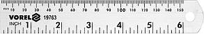 Алюмінієва Лінійка L=150 мм з Метричною та Дюймовою Шкалами VOREL 19763