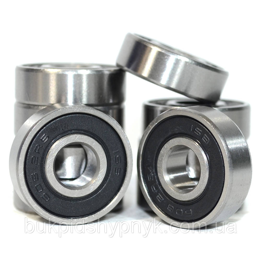 Підшипник кульковий ISB 608 2RS (180018) (упаковка 10 штук) (8x22x7), фото 1