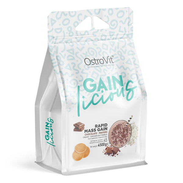 Гейнер GAINlicious Mass Gainer OstroVit 4.5 кг Шоколадні вафлі, фото 1
