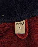 Халат жіночий теплий з капюшоном колір бордовий р. 3XL, фото 4