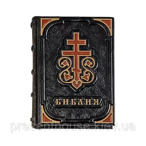 Книга шкіряна Біблія міні 17х11 см, фото 1