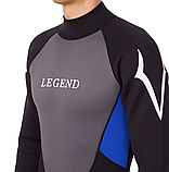 Гідрокостюм мокрого типу LEGEND PL-6504-1-5 розмір XS-XXL 5мм чорний-синій-сірий, фото 5