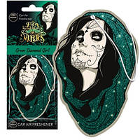 Ароматизатор Aroma Car Cellulose Dia De Los Muertos — Diamond Girl Green (24 шт.)