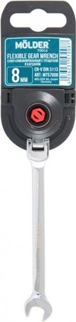 Ключ комбінований MOLDER з трещіткою та карданом CR-V,  8 мм (5/200), фото 1