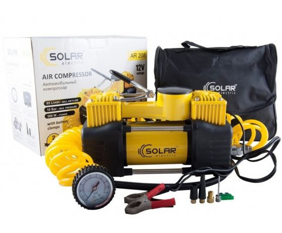 Компресор автомобільний SOLAR 10 Атм, 85 л/хв. 2-циліндра 5,7м. (8 шт/ящ), фото 1