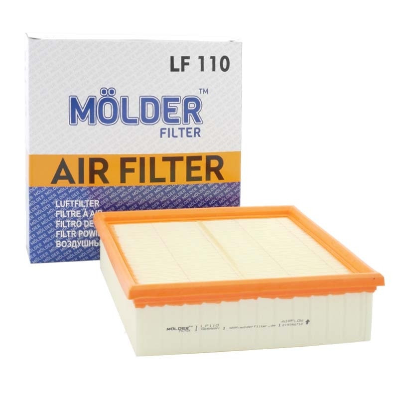 Фільтр повітр. Molder LF 110; LADA 2109-2112 інжектор, VW TRANSPORTER 1.6-2.1 -92, AUDI 100 1.8i-2.3, фото 1