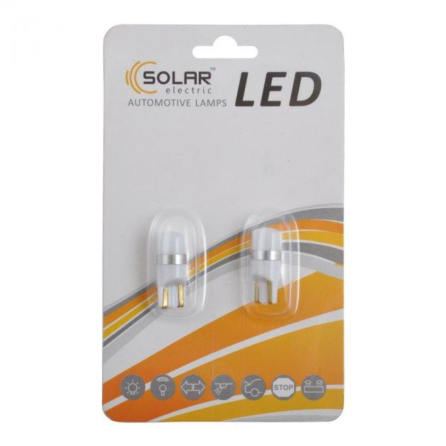 Solar LED 12V T10 W2.1x9.5d SMD 3030 92lm white 2шт. блістер, фото 1