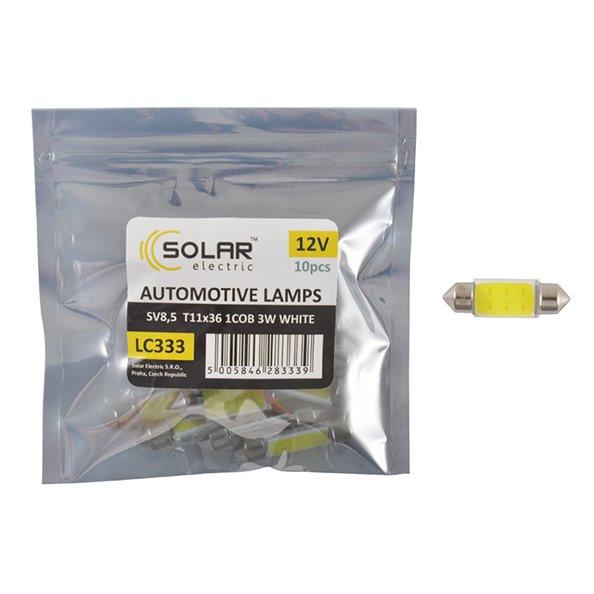 Solar LED 12V SV8.5 T11x36 1COB-8SMD 56LM white 10 шт. підлог., фото 1