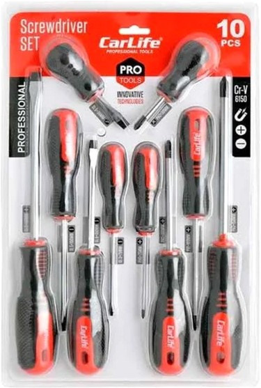 Набір викруток Carlife 10 шт. Cr-V 6150 (12/24шт.), фото 1