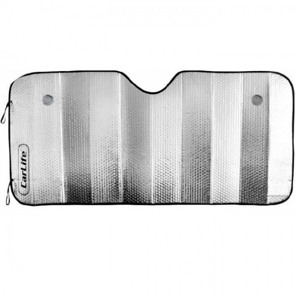 Шторка сонцезахисна, лобова 130х60 см.,срібна, фото 1