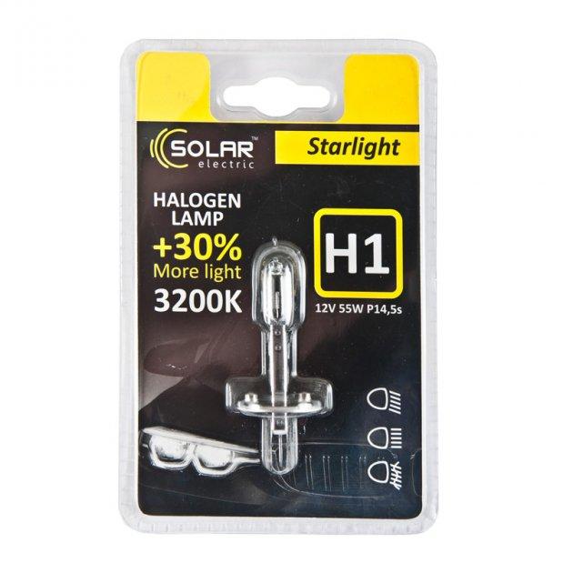 Solar H1 12V 55W P14,5s Starlight + 30%, blister (10/100шт.)