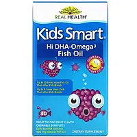Омега 3 для детей, Bioglan, Kids Smart, рыбий жир с высоким содержанием омега-3 и ДГК