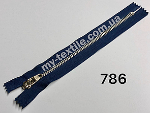 Блискавка Джинсова Тип 4 (Золото та нікель) 18 см Синій