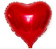Шар фольгированный Сердце красное без рисунка, 43х48 см
