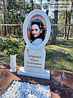 Сучасний пам'ятник з білого мармуру жінці з кольоровим портретом № 110, фото 3