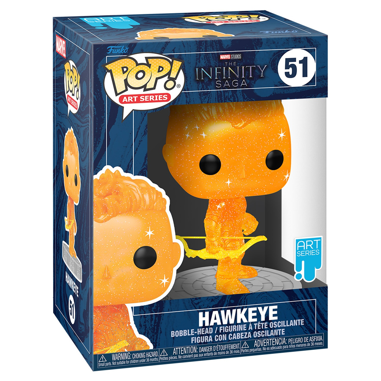 Funko POP Art Series Bobble Marvel Infinity Saga Hawkeye Orange w Case
