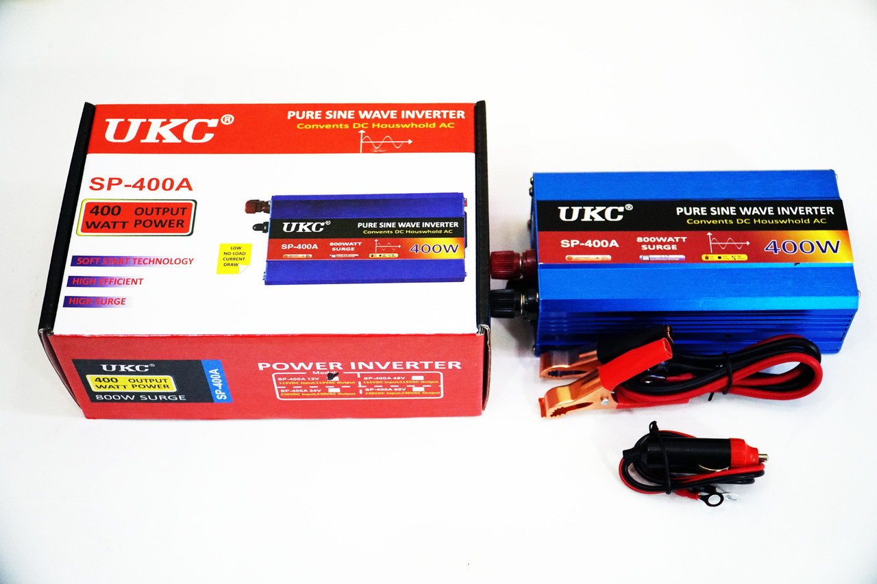 Перетворювач напруги інвертор UKC 12 - 220V 400W - чиста синусоїда