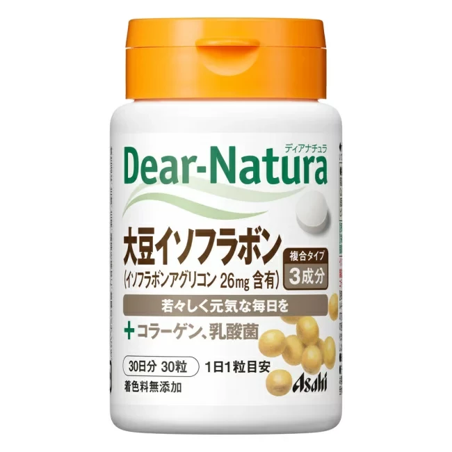 Dear Natura Японські соєві ізофлавони + колаген + молочнокислі бактерії, 30 капсул