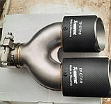 Насадка на глушник Akrapovic 63-89 (L-JB) carbon подвійна ліва, фото 3